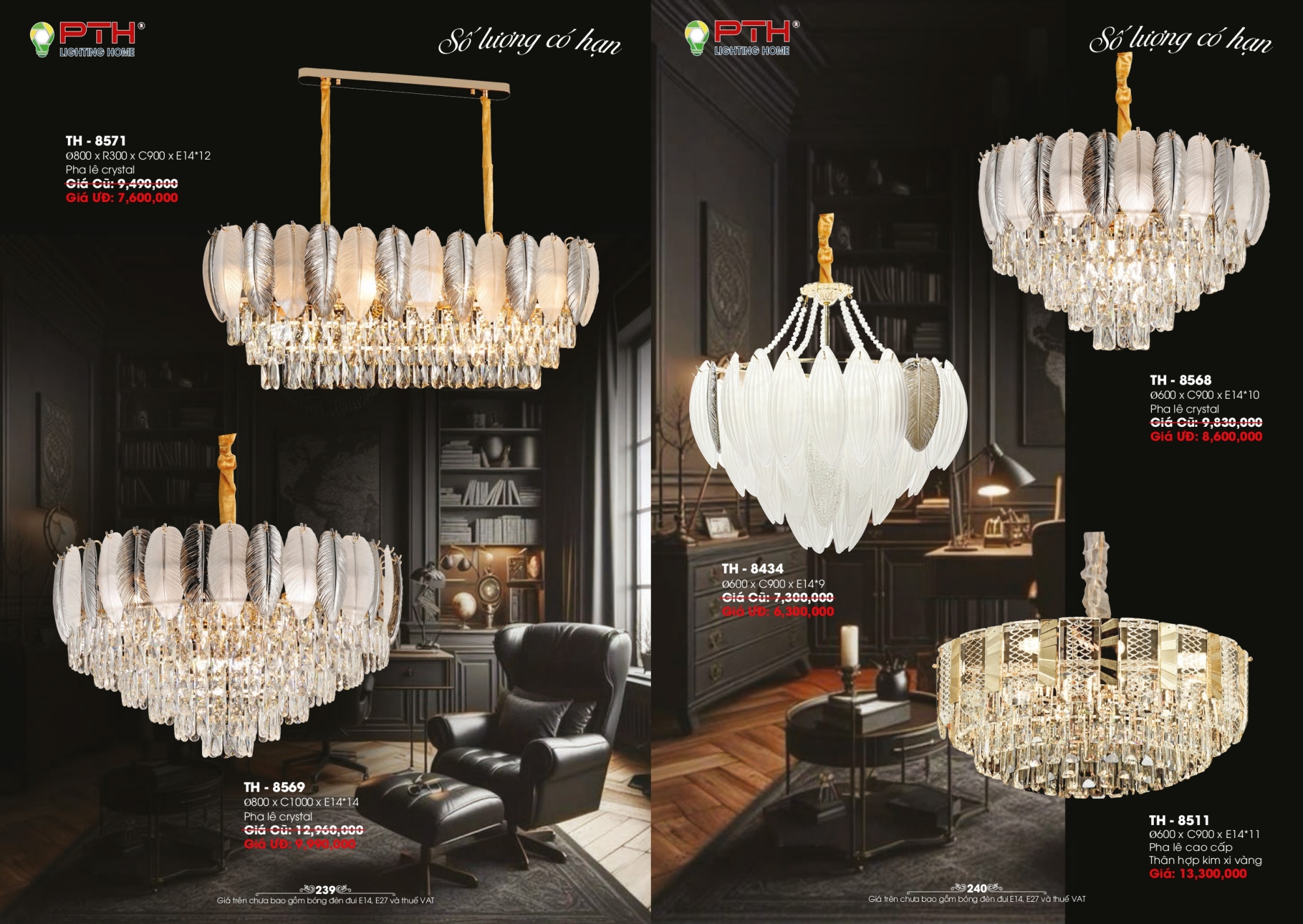 Bảng giá đèn trang trí PTH Lighting Home 2026